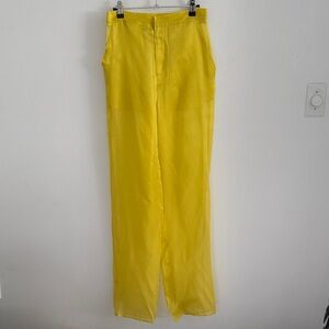 Lapointe Yellow Silk Organza Sheer Pants